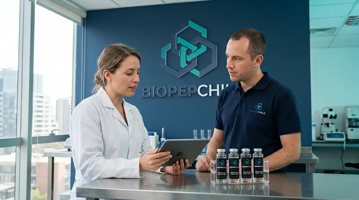 Equipo Biopepchile revisando análisis de pureza HPLC